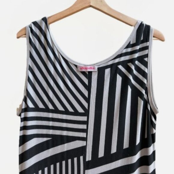 OlkaPolka Womens Maxi Dress Abstract Pattern Sleeveless Summer Size XXL Boho - Picture 7 of 11